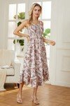 Floral Boho Maxi Dress with Square Neck