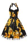 Vintage Polka Dot Halter Dress - Floral Spring