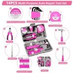 Pink Car Emergency Kit with Jumper Cables & Tools