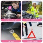 Pink Car Emergency Kit with Jumper Cables & Tools