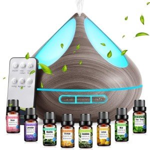 500ML Aromatherapy Oil Diffuser with 8 Essential Oils