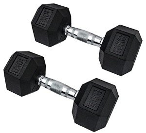 Hex Rubber Dumbbells (25kg) for Home Workouts