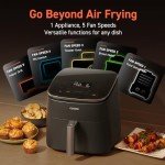 6-Qt Non-Stick Air Fryer with 9 Functions