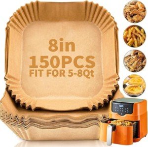 150pcs Square Air Fryer Liners, 8.7" Disposable