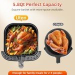 Uten 5.8QT Electric Air Fryer with Timer
