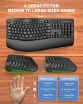 QUASIO Ergonomic Wireless Keyboard with Wrist Support