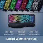 VEILZOR Ergonomic Backlit Keyboard with Wrist Rest
