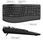 RECCAZR Ergonomic USB Keyboard with Wrist Rest