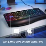 VEILZOR Ergonomic Backlit Keyboard with Wrist Rest