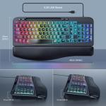 VEILZOR Ergonomic Backlit Keyboard with Wrist Rest