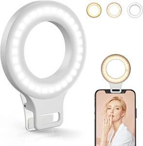 Kimwood Rechargeable Clip-On Selfie Ring Light