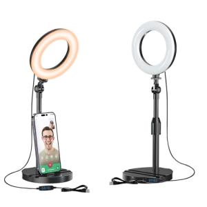 Adjustable Desk Ring Light for Selfies and Videos