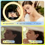 Aureday 14" Dimmable Selfie Ring Light and Tripod
