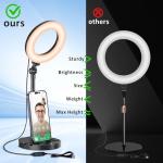 Adjustable Desk Ring Light for Selfies and Videos