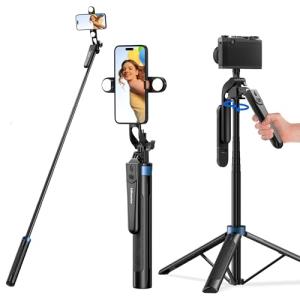 UBeesize 64'' Phone Tripod with Light & Remote