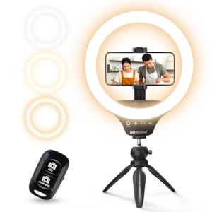 UBeesize 10" Dimmable Selfie Ring Light & Tripod