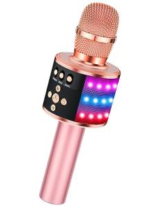 BONAOK Bluetooth Karaoke Microphone with Lights
