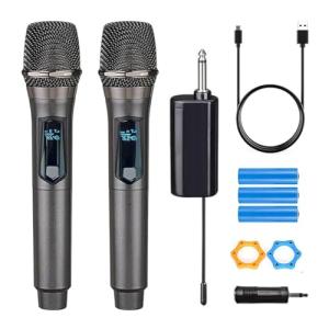 Rechargeable Dual Wireless Microphone System for Events