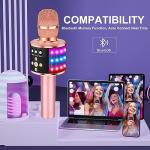 BONAOK Bluetooth Karaoke Microphone with Lights