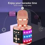 BONAOK Bluetooth Karaoke Microphone with Lights