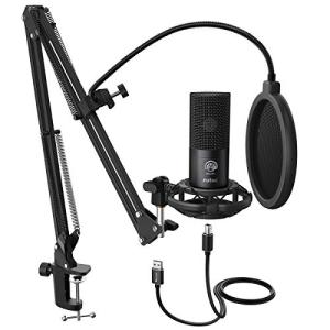 FIFINE USB Studio Microphone Kit with Boom Arm