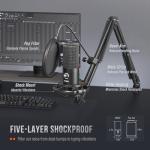 FIFINE USB Studio Microphone Kit with Boom Arm