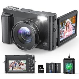 48MP 4K Vlogging Camera with Flip Screen