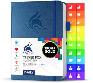 Clever Fox Undated Daily Planner Notebook - Mystic Blue