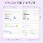 Undated Weekly Planner 2025 - A5 Organizer Notebook