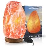 Dimmable Himalayan Salt Lamp with Wooden Base