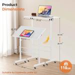 Adjustable Height Mobile Standing Desk for Home Office