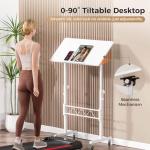 Adjustable Height Mobile Standing Desk for Home Office