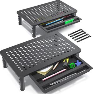 EVOOMI Desk Monitor Stand - 2 Pack Riser