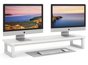 Dual Monitor Stand Riser for Workstations and Laptops