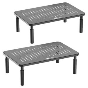 Adjustable Dual Monitor Stand and Desk Organizer