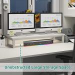 Dual Monitor Stand Riser for Workstations and Laptops