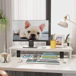 Dual Monitor Stand Riser for Workstations and Laptops