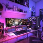 WESTREE Dual Monitor Stand with Storage Drawers