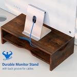 Wooden Dual-Tier Monitor Stand with Storage