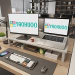 Dual Monitor Stand Riser for Workstations and Laptops