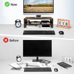 Wooden Dual-Tier Monitor Stand with Storage