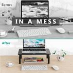 Adjustable Dual Monitor Stand and Desk Organizer