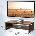 Wooden Dual-Tier Monitor Stand with Storage