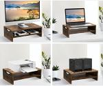 Wooden Dual-Tier Monitor Stand with Storage