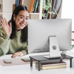Adjustable Dual Monitor Stand and Desk Organizer