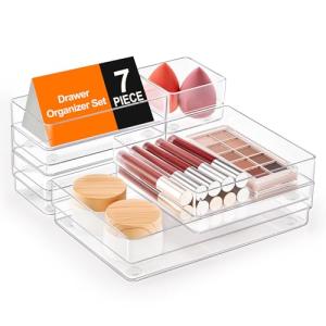 7-Piece Non-Slip Drawer Organizer for Multi-Use