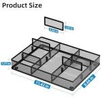 Metal Mesh Desk Drawer Organizer with Adjustable Compartments