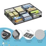 Metal Mesh Desk Drawer Organizer with Adjustable Compartments