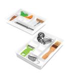 Set of 2 Plastic Drawer Organizer Trays