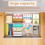 Expandable Desk Drawer Organizer with Adjustable Compartments